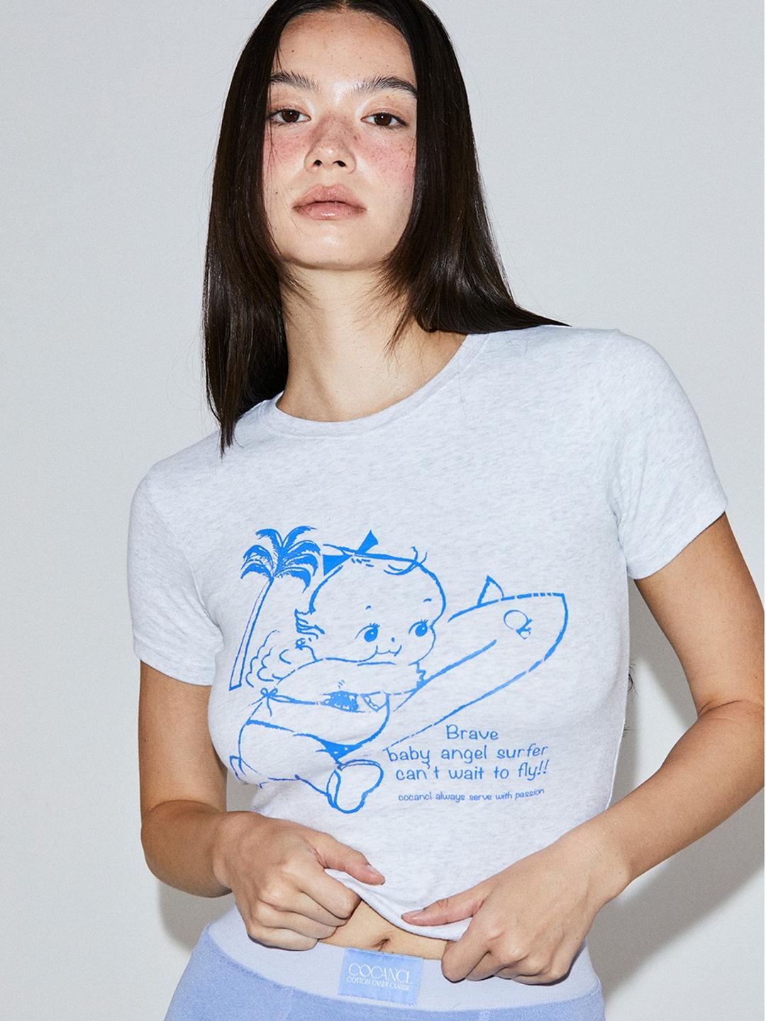 BABY SURFER TOP/LIGHT GREY