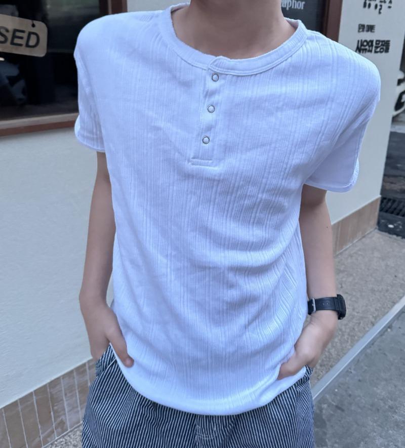 HenleyNeck Crop Short Sleeve T