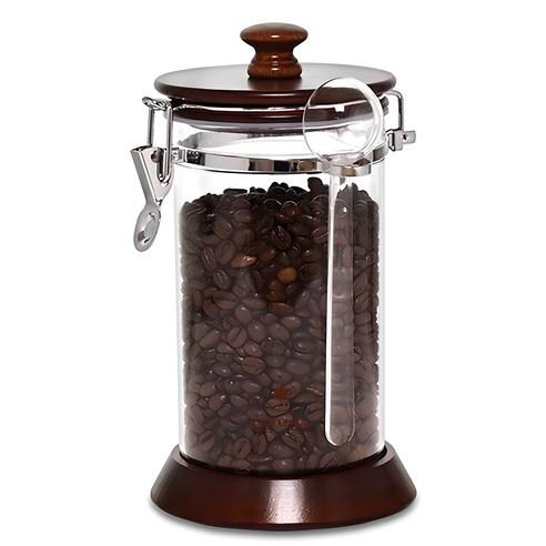 카페리아 나무 아크릴 커피 밀폐 보관 용기 1000ml, 혼합색상, 1개 - 커피보관용기 | 쿠팡