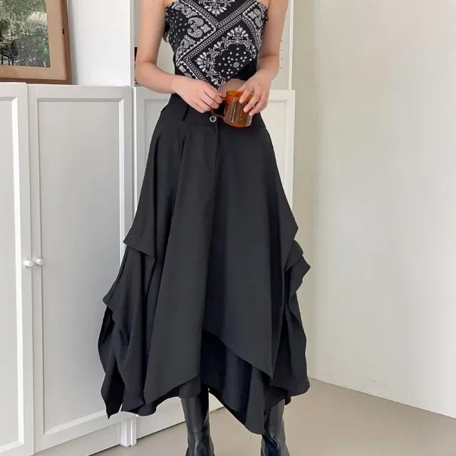 NS9646* 하이웨스트 밴딩 언발 캉캉 롱 스커트