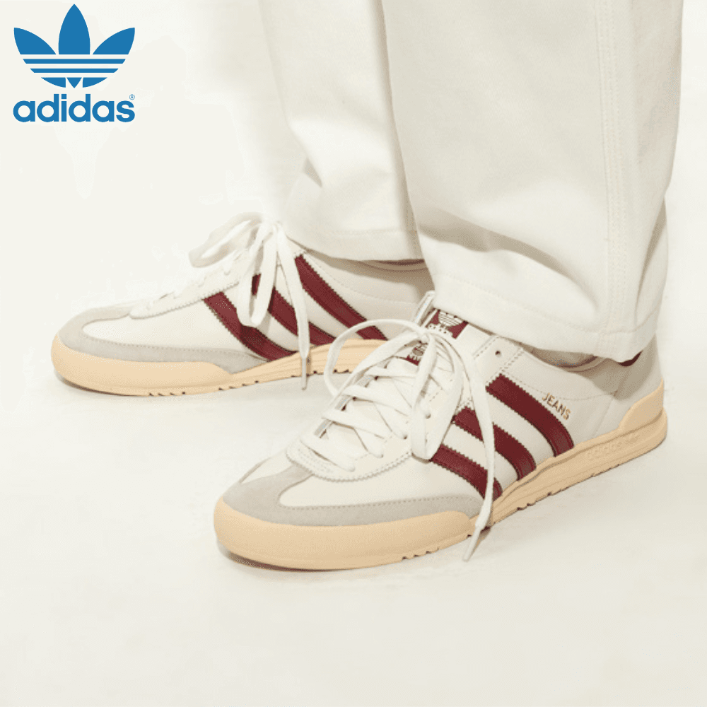 아디다스 오리지널스 진스 JEANS 화이트 버건디 레드 스니커즈 운동화 GY7437