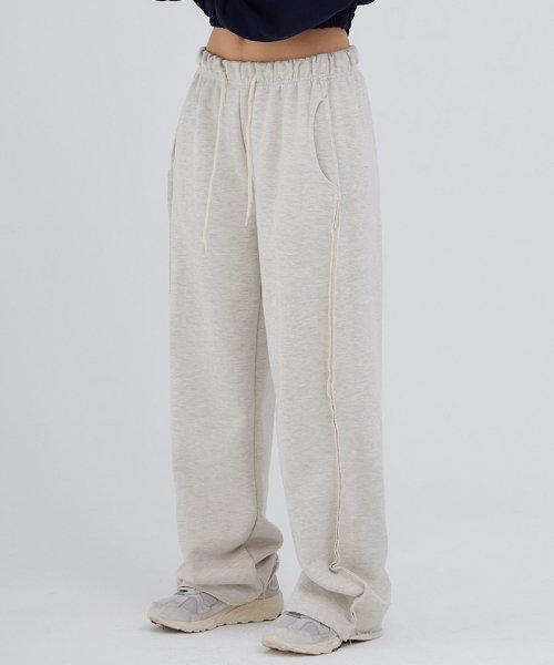 사이드 컷팅 스웨트 팬츠 오트밀