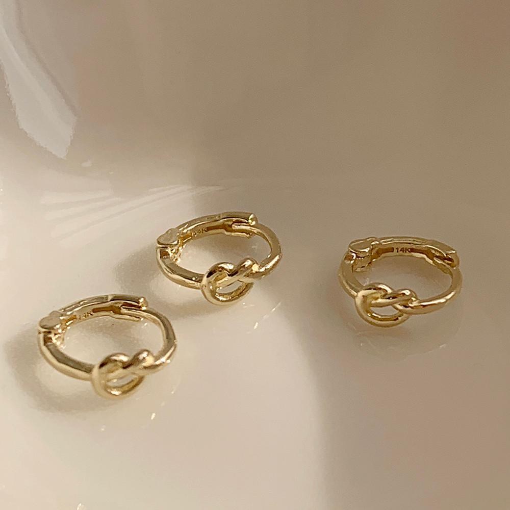 14k 링피어싱 미니 프레즐 매듭 귓바퀴 아웃컨츠 피어싱