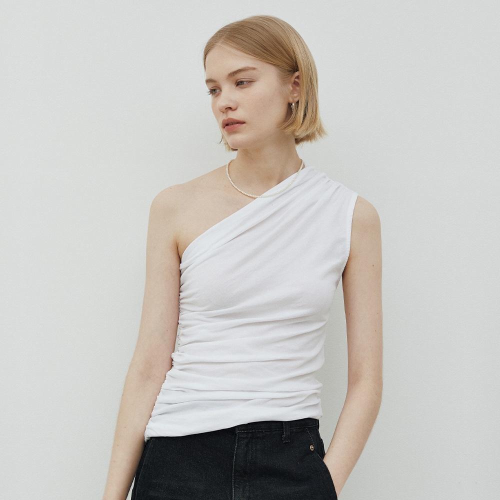 One Shoulder Drape Top_3colors