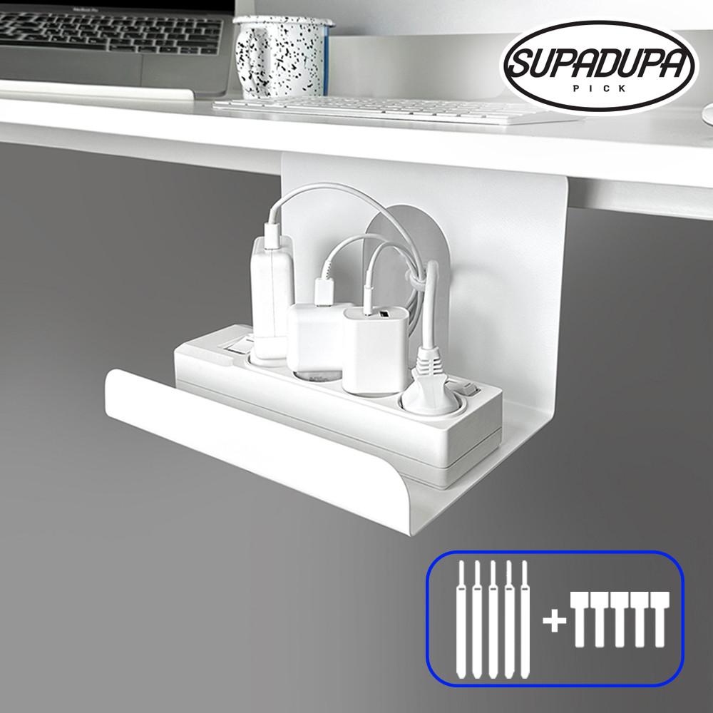 슈파이지업 미니 공유기 멀티탭 정리함 콘센트 전선 멀티탭거치대 책상 전기선 정리 타공