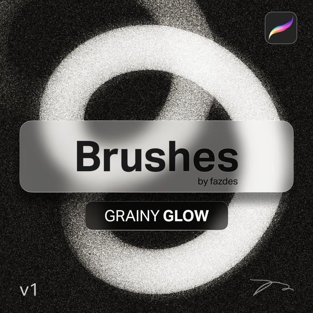 𝗣𝗿𝗼𝗰𝗿𝗲𝗮𝘁𝗲 12 Glow-Grain Brushes & Template files by 𝙛𝙖𝙯𝙙𝙚𝙨