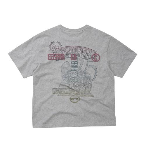 Street league gradient artwork logo over-crop fit T-shirt (Melange)