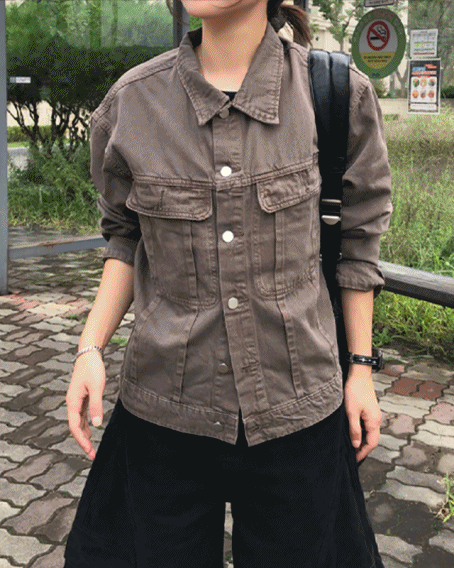 그웬 남녀공용 토리스 워싱 트러커 자켓 (2color)