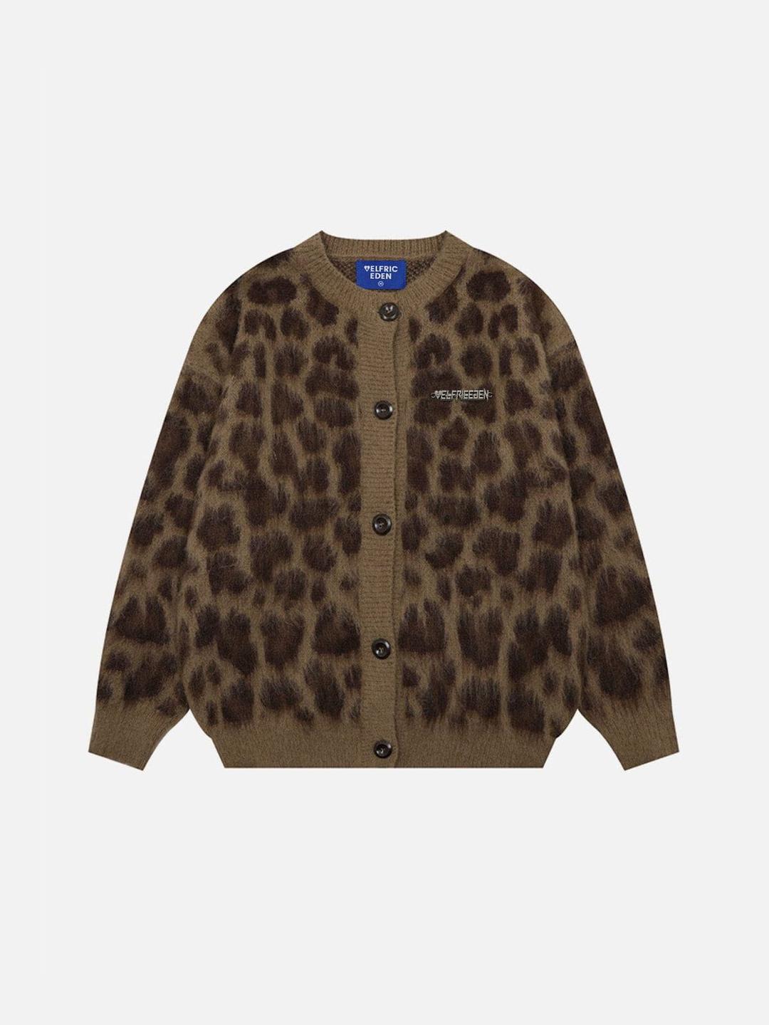 Aelfric Eden Leopard Print Cardigan - Coffee / S