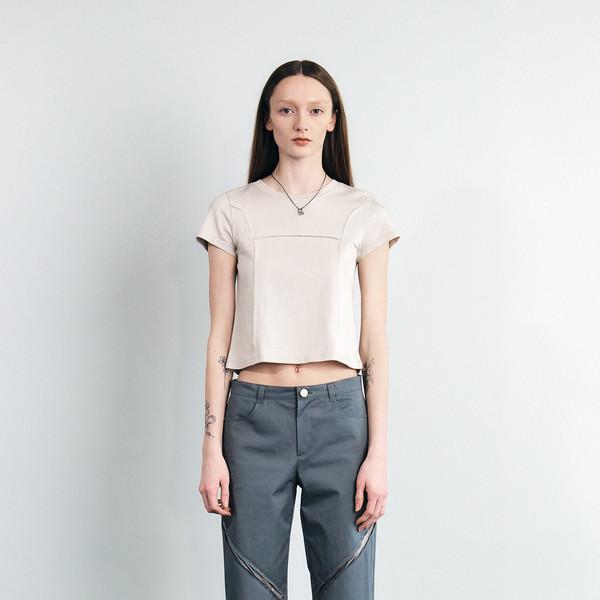 SLASHED RAW CUT COTTON PANTS (DARK GREY)