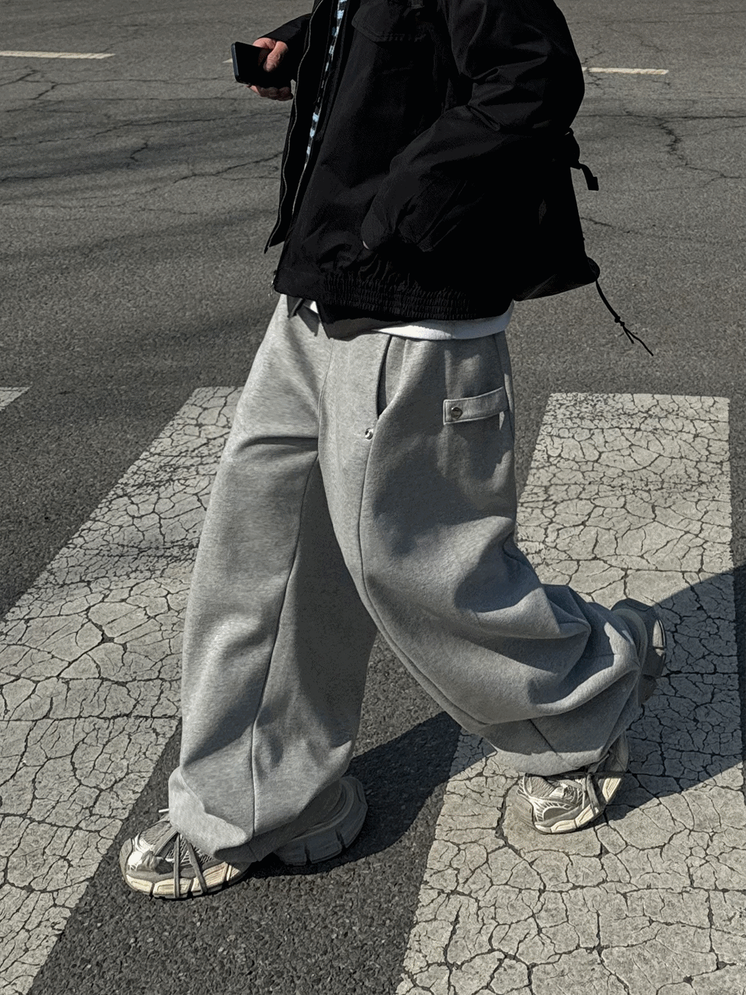 DN side snap sweat pants
