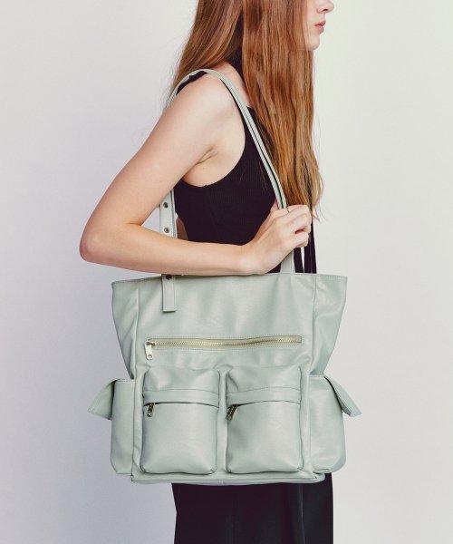 포켓 쇼퍼백 pocket shopper bag L nappa ice