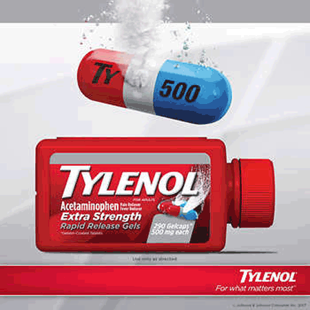 Tylenol Extra Strength Rapid Release (One Bottle of 290 Liquid Gels)