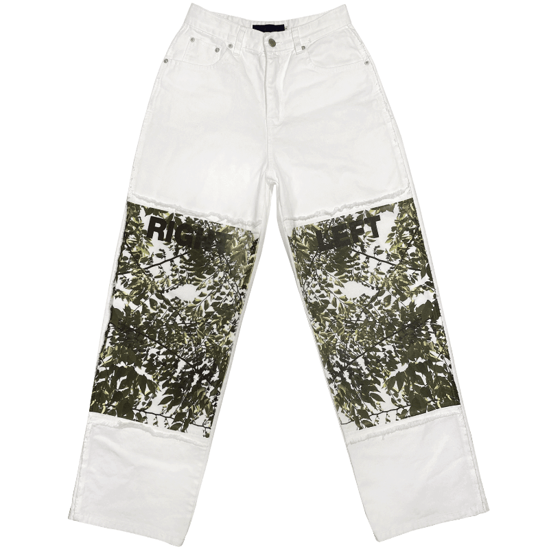 Forest Direction White Wide pants