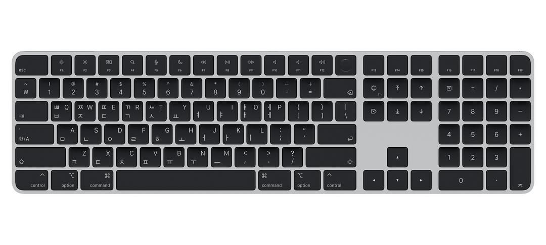 Apple Silicon이 장착된 Mac 모델용 Magic Keyboard(Touch ID 및 숫자 키패드 탑재) - 한국어 - 블랙 키
