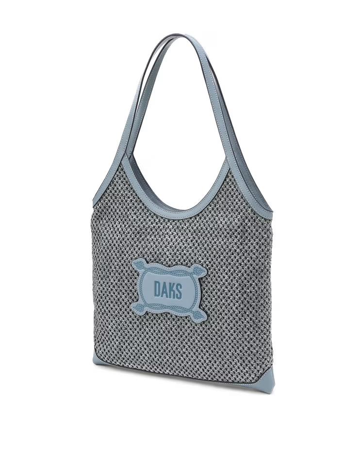 블루 로고장식 숄더백