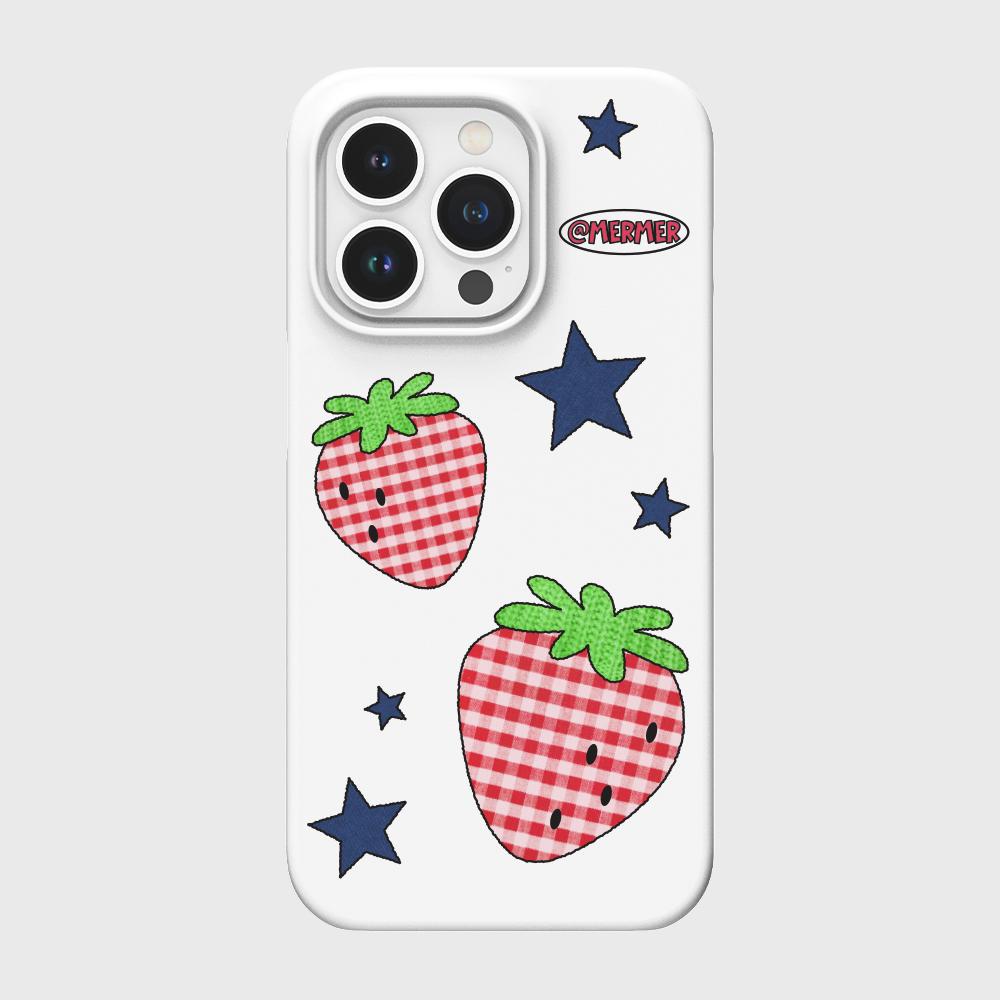 체크 스트로베리 스타-화이트(하드)