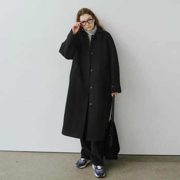 Wool balmacaan long coat_2colors