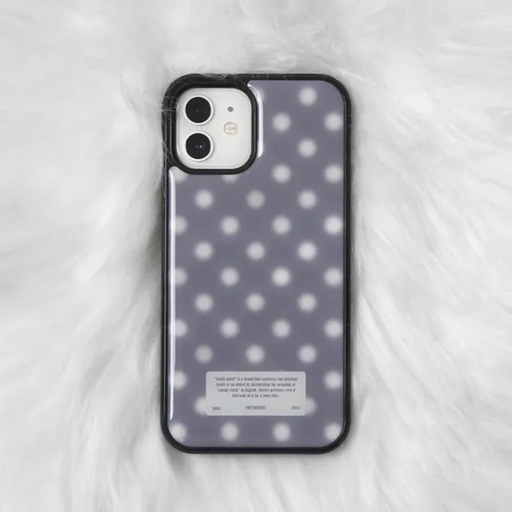 [ 아이폰16 맥세이프] snow dot 땡땡이 도트 케이스 퍼플 그레이