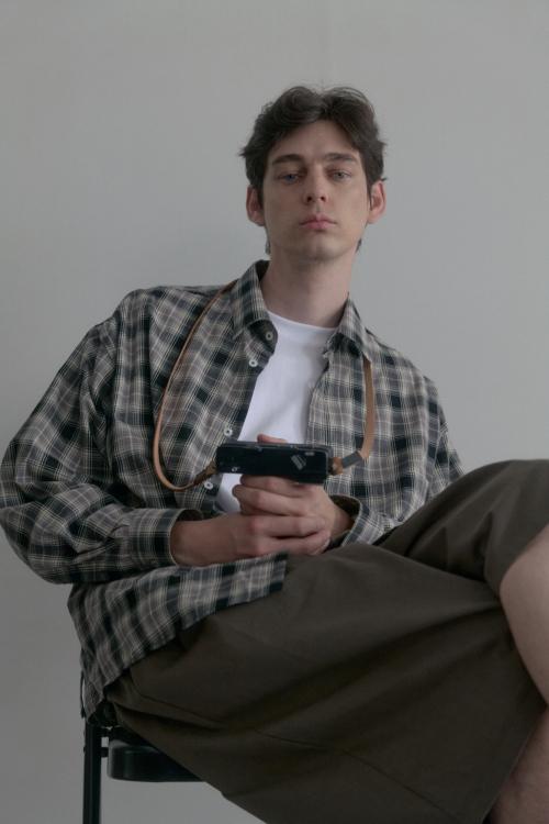 후크(HUKE)  빈티지 워싱 베이지 체크셔츠 - 사이즈 & 후기 | 무신사