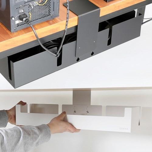 큐데스크 대용량 60cm 멀티탭 선반 무타공 전선정리함