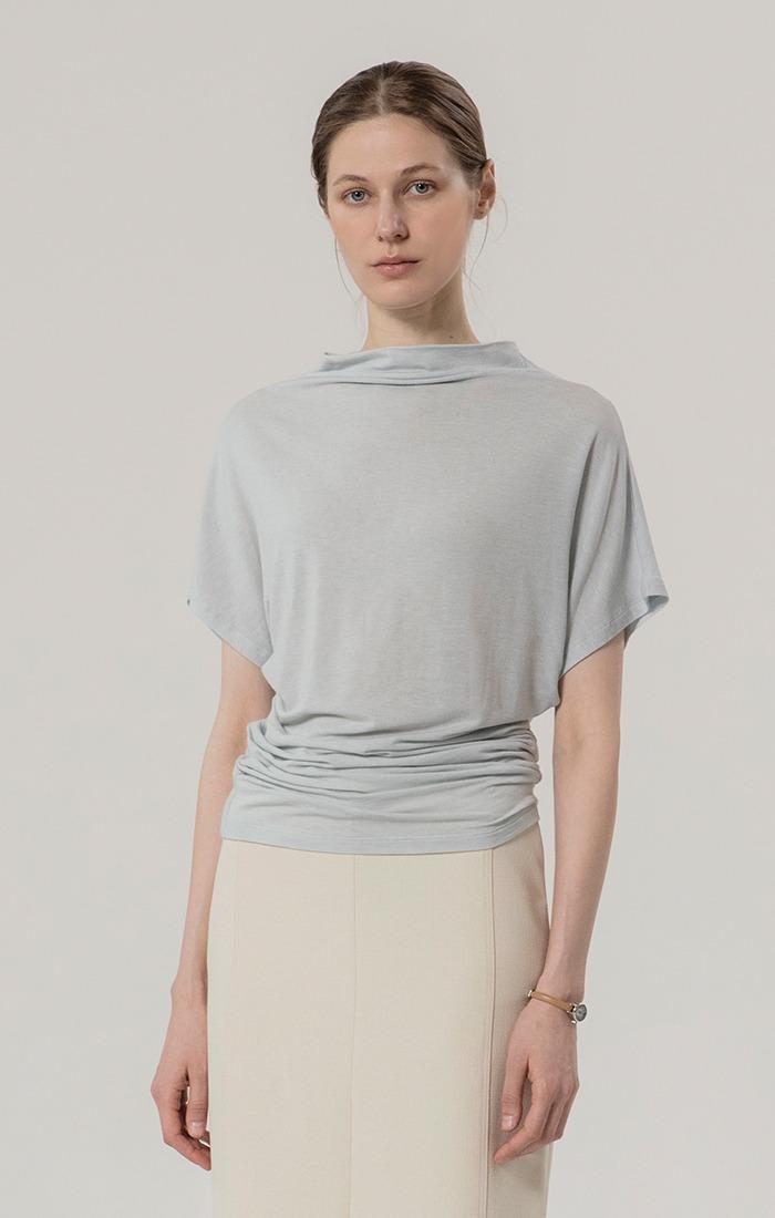 [꼬민지 pick 선공개] 드러프 셔링 티셔츠 - 스카이블루