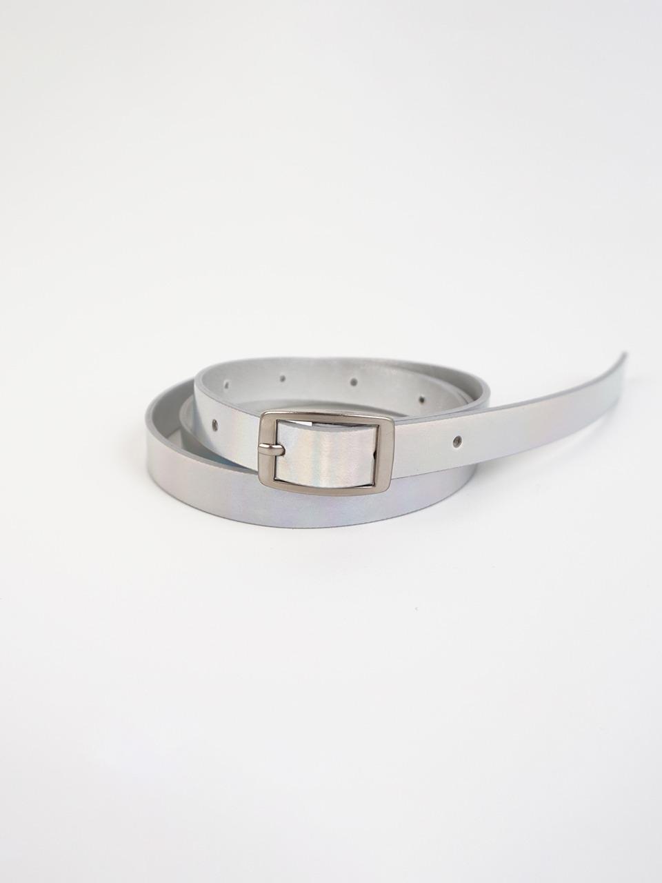 Slim Buckle Belt_Silver