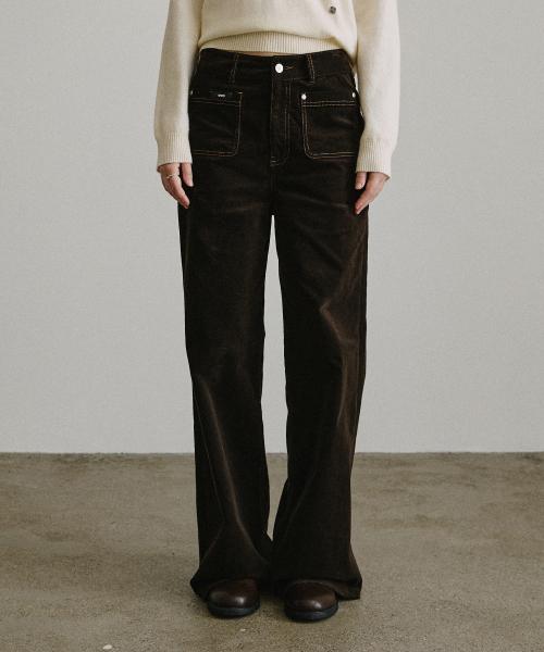 셀비 포켓 코듀로이 팬츠_BROWN