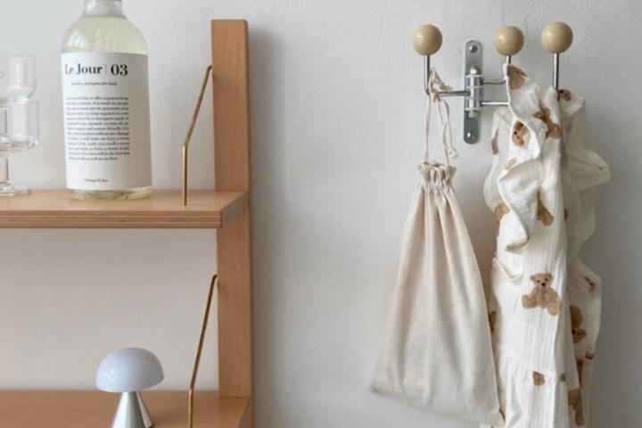 우드볼 회전 코트랙 후크 벽행거 3color