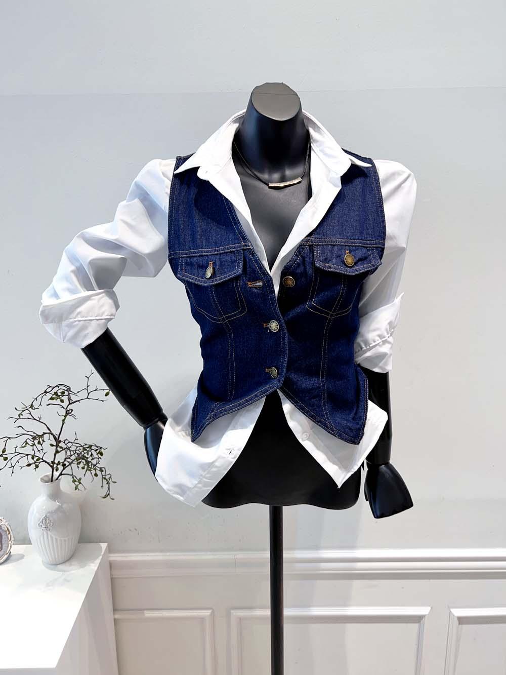 [VIVA] 23FW 청 스티치 데님 숏베스트