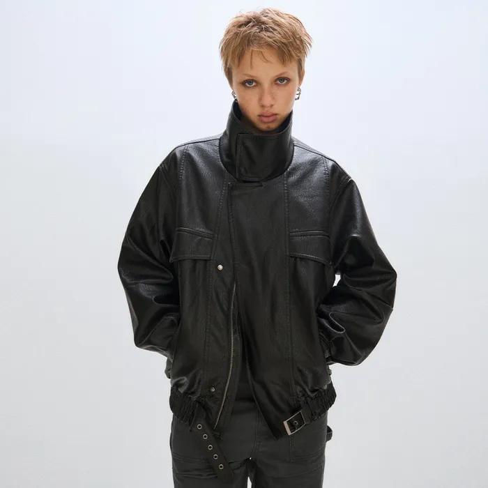 VEGAN LEATHER FLIGHT JACKET