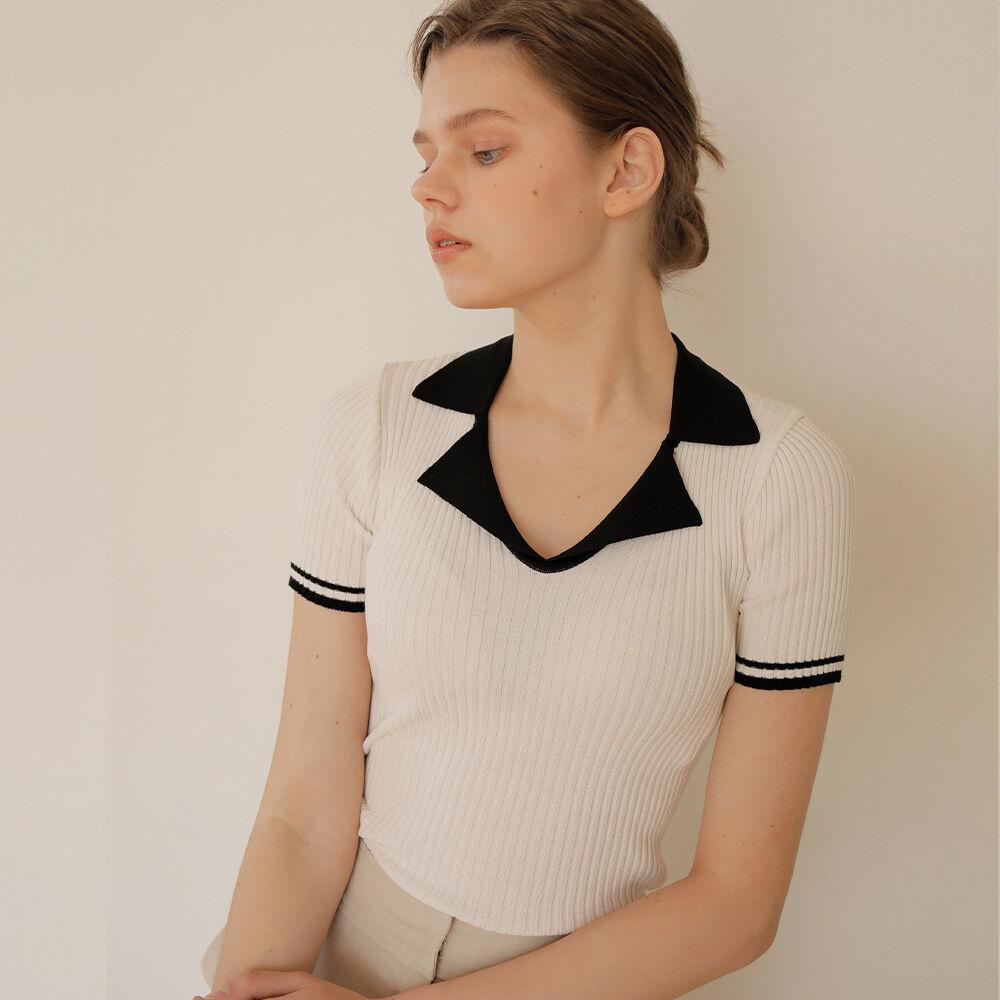 COMBI COLLAR KNIT/3COLOR