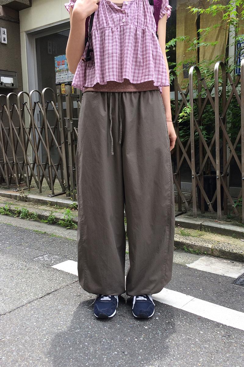 미리내로 [🌴썸머] [~2XL/스냅단추] 트릭 절개 와이드 팬츠