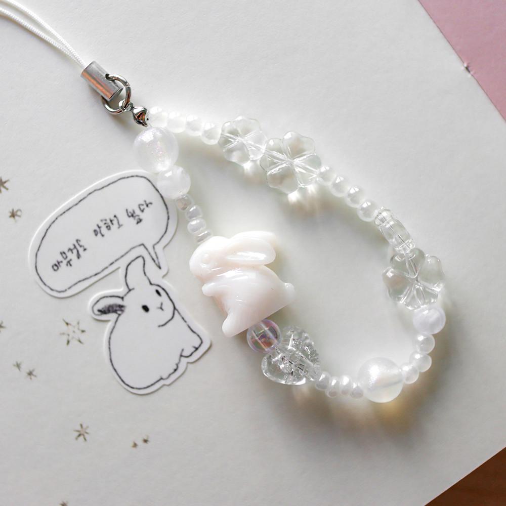 White lucky 화이트럭키 키링 핸드폰고리