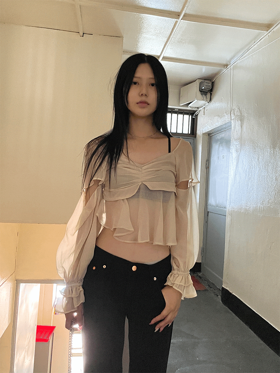 [MADE] Unbal chiffon blouse