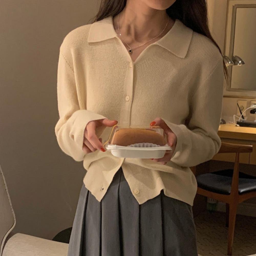 [BEST][일부 당일배송] 키디 카라 골지 긴팔 가디건 (5color)