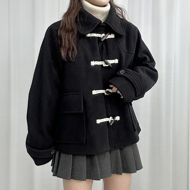 [기본/후드/롱후드] 클래식 모직 떡볶이 코트 3종 ️카라/후드 ️숏/롱 더플코트 겨울코트 숏코트 롱코트 후드코트 모직코트 떡볶이코트 귀여운코트 교복코트 학생코트 크리스마스룩