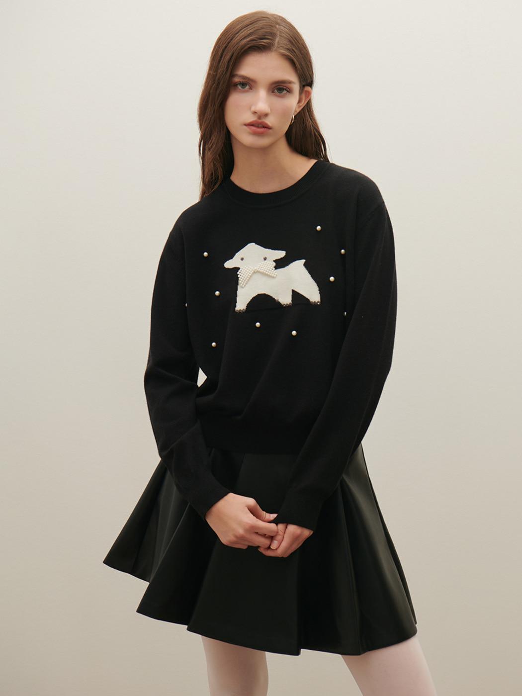 진주양 라운드넥 니트 O254T926