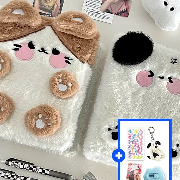 부들부들 냥멍친구 6공 포카바인더 A6 털 퍼 포토앨범 겨울 포카 포토북 인생 네컷앨범