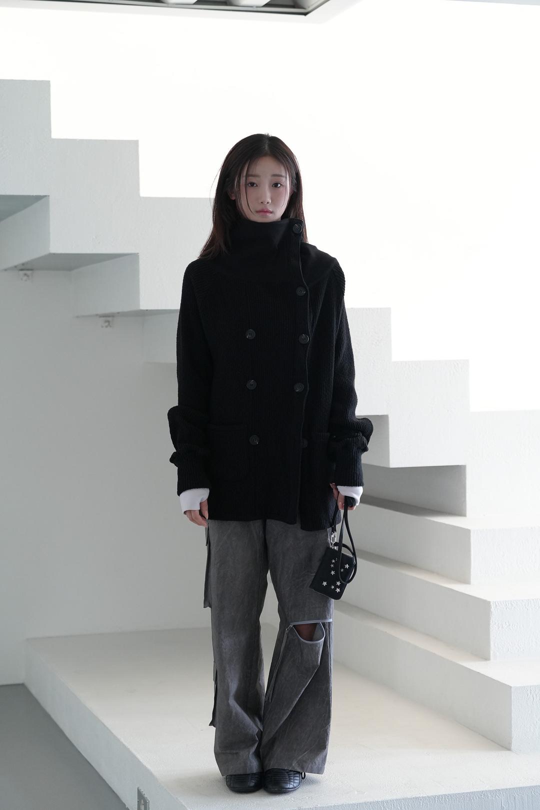 [3차 리오더] Double button Cardigan, Black (10/21 출고)