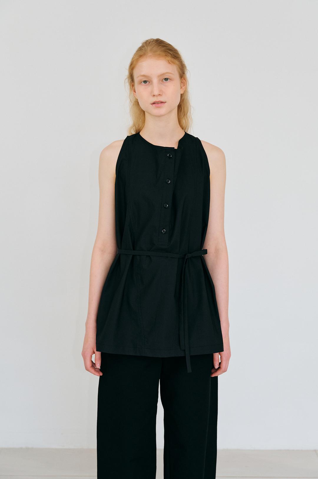 [2nd-order] Eli Halter neck Sleeveless Top (Black)