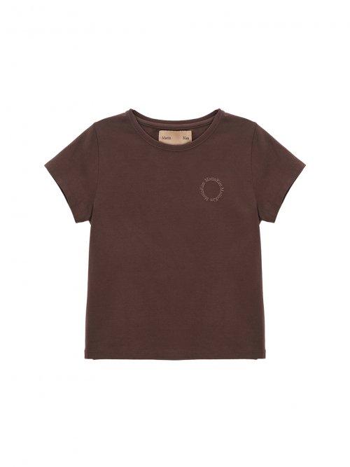CIRCLE LOGO CROP TOP IN BROWN