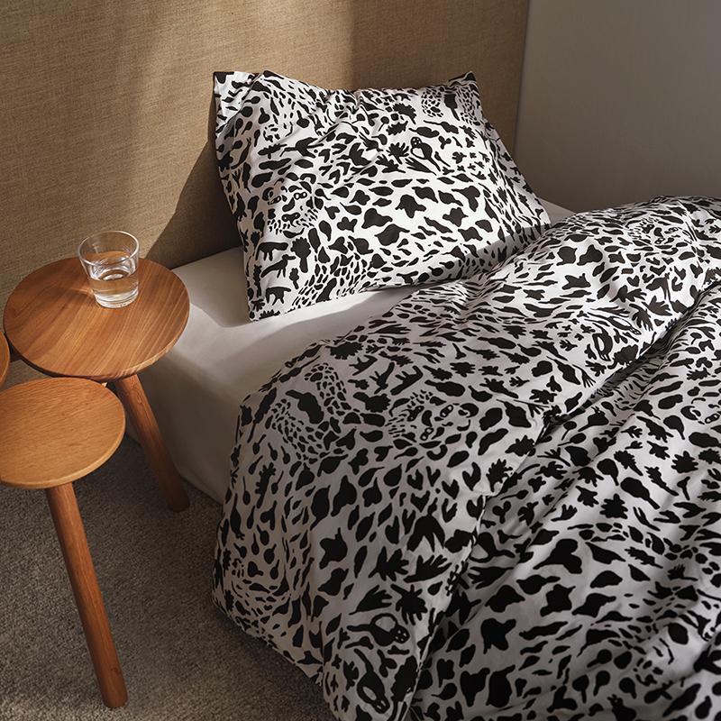 이불 커버 세트 수줍은 치타 블랙/화이트 [[온라인 공식몰 단독]]