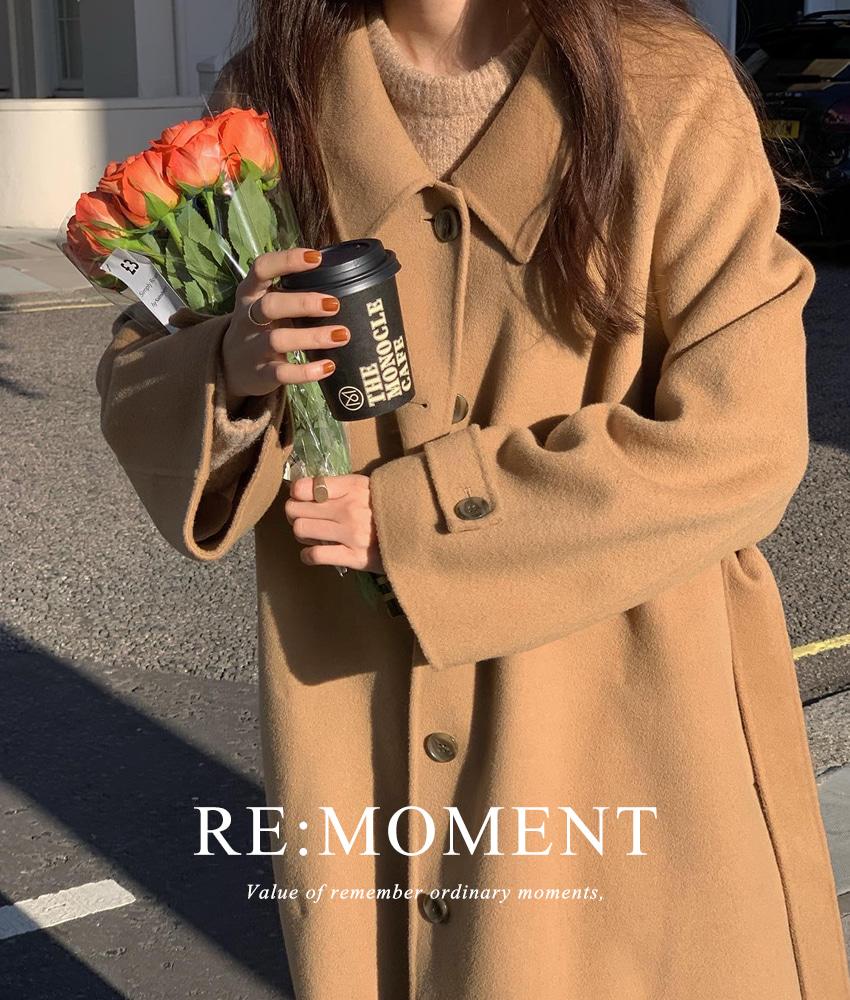 (48시간10%할인/당일발송) [RE:MOMENT] made.레브 카라 핸드메이드 롱코트 2color!