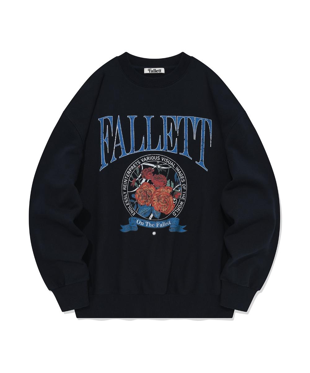 로즈 엠블럼 맨투맨 네이비