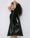 EYELET BIG CROSSBODY BAG, BLACK