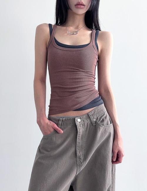 로웨어 halter tension layered sleeveless