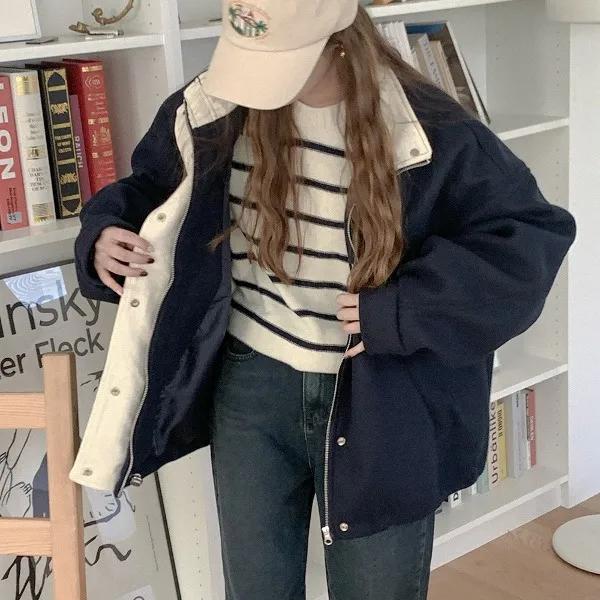 [배색안감&캐주얼]필먼트 모직 오버핏점퍼