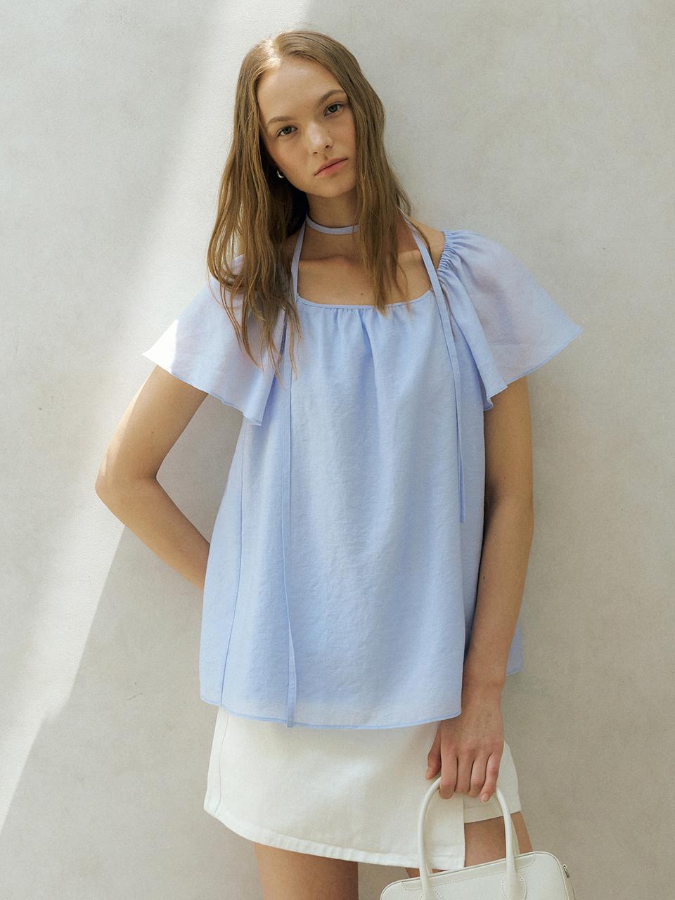 ANGELA SQUARE NECK BLOUSE_2COLOR