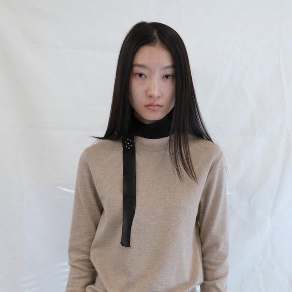 Fleece Striped Long Sleeve (Beige)